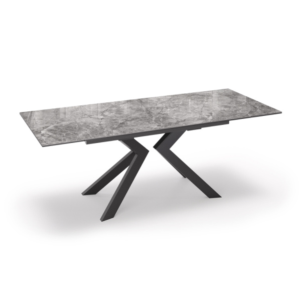 Стол PAUL 140 Grigio Ceramic Lux BK (серый глянец) PAUL 140